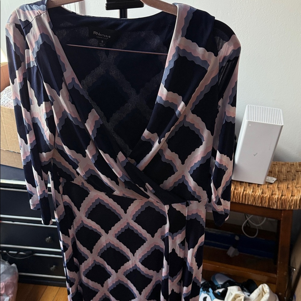 Elegant Long Sleeve Geometric Dress